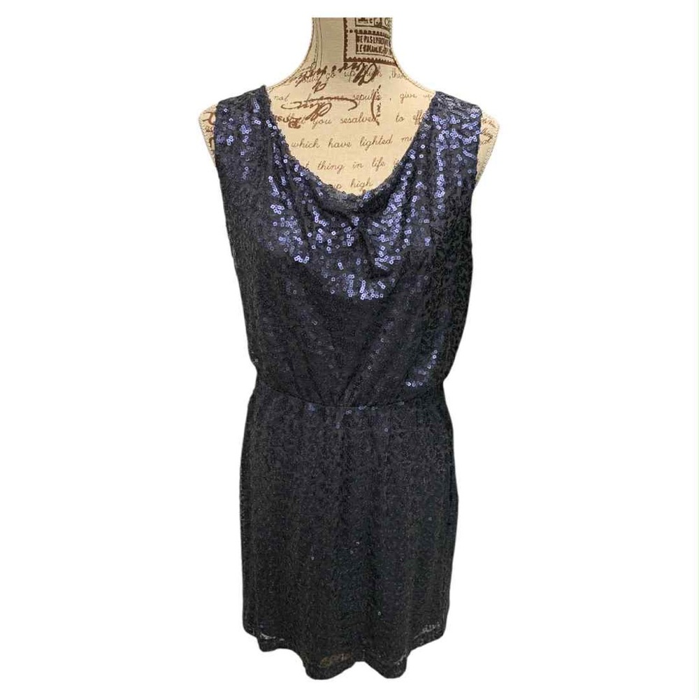 Calvin Klein Navy Sequin Dress Size M